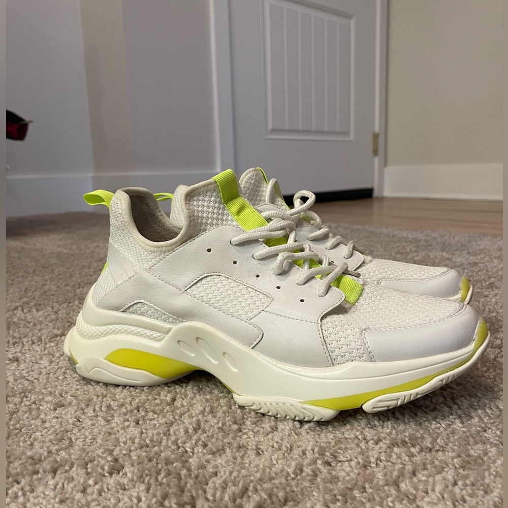 Steve Madden Sneakers - White + Neon Green